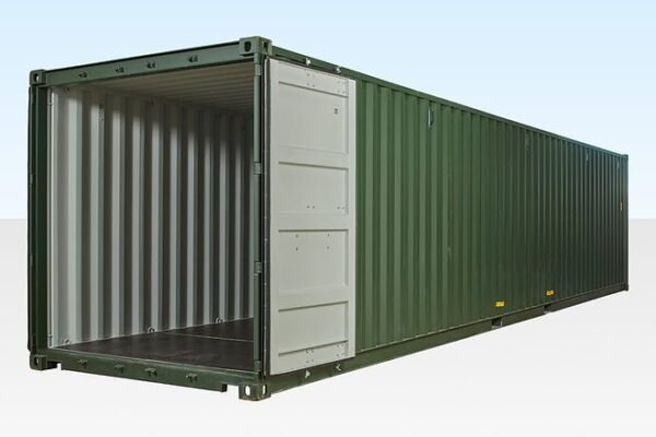 Seecontainer 40 Fuß 1. Reise Grün (RAL 6007)