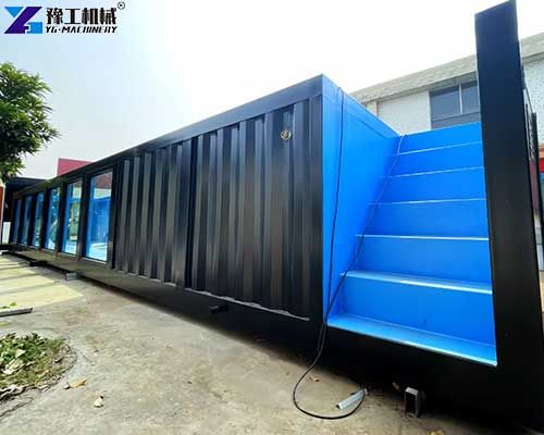 Panorama-Poolcontainer 8m mit Glasfenster und Treppe