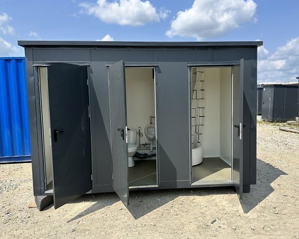 Sanitärcontainer 3 Kabinen (WC, Urinal, Dusche)